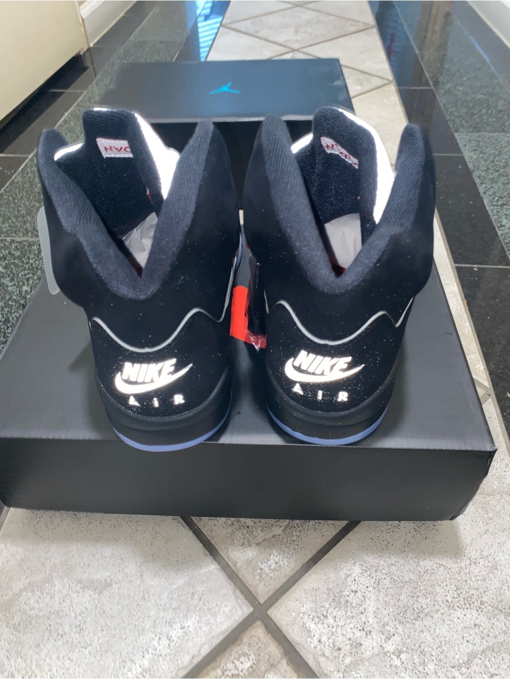 Jordan Black/Light Blue Men’s Sneakers - Picture 4 of 4